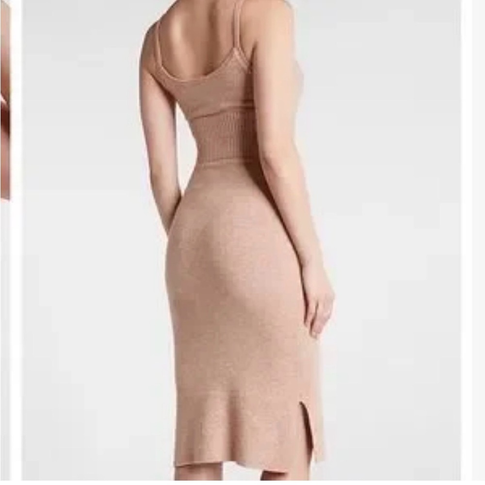 Express Sleeveless Knit Midi Dress in Taupe - Picture 13 of 15